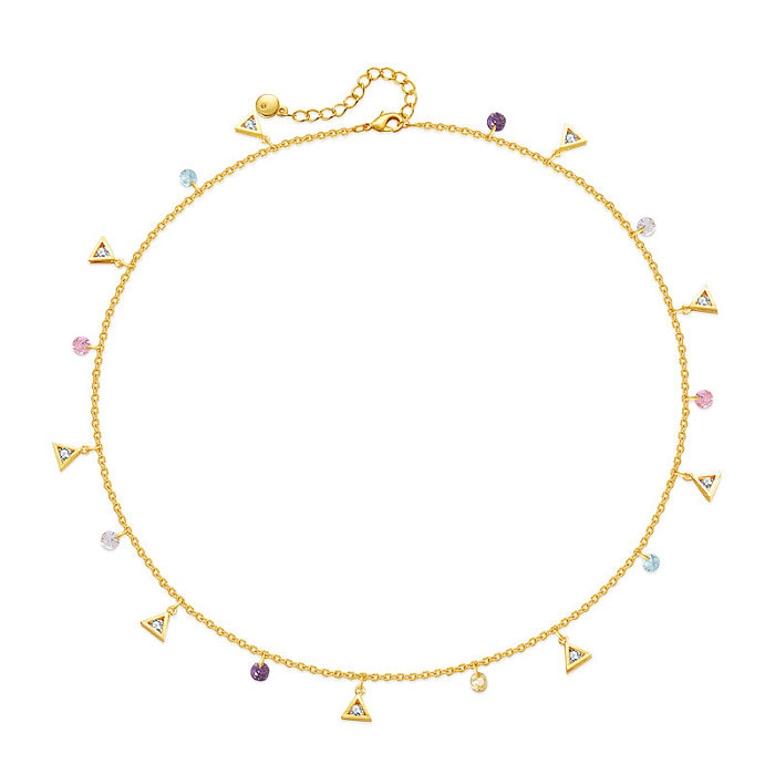 Simple Style Butterfly Copper Zircon Necklace In Bulk