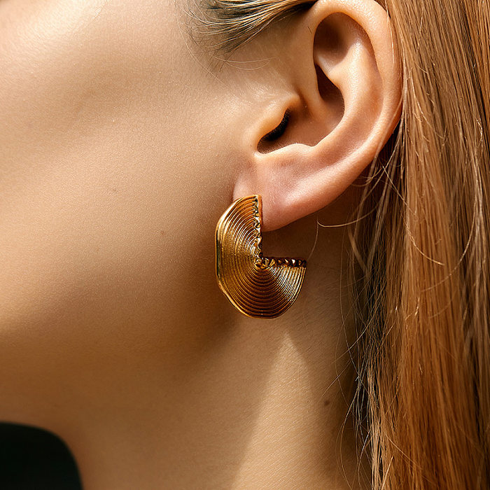IG Style Round Copper Plating Ear Studs 1 Pair