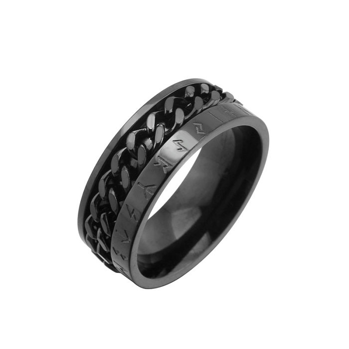 1 Piece Hip-Hop Geometric Titanium Steel Plating Metal Rings