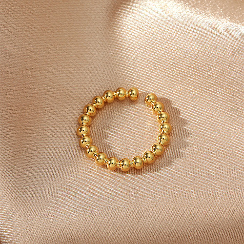 Lässiger, schlichter, einfarbiger offener Ring mit 18-Karat-Goldbeschichtung