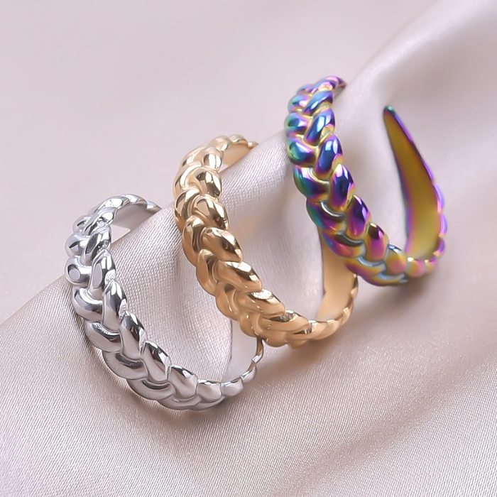 Classic Style Solid Color Stainless Steel Polishing Rings