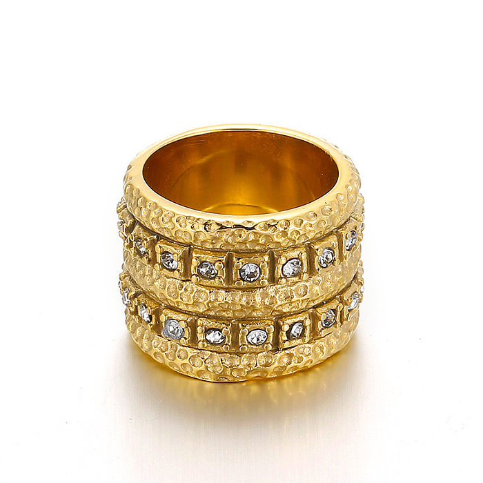 Bague large en diamant de couleur géométrique, vente en gros, bijoux à la mode