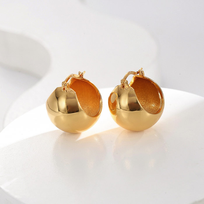 Fashion Round Copper Plating Earrings 1 Pair