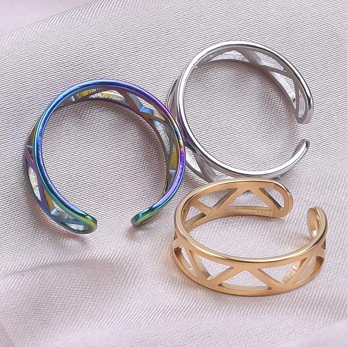 Commute Solid Color Stainless Steel Plating Rings