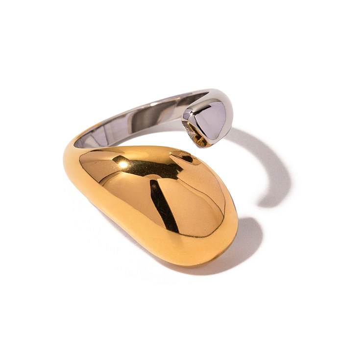 Wholesale IG Style Irregular Color Block Stainless Steel Plating 18K Gold Plated Open Rings