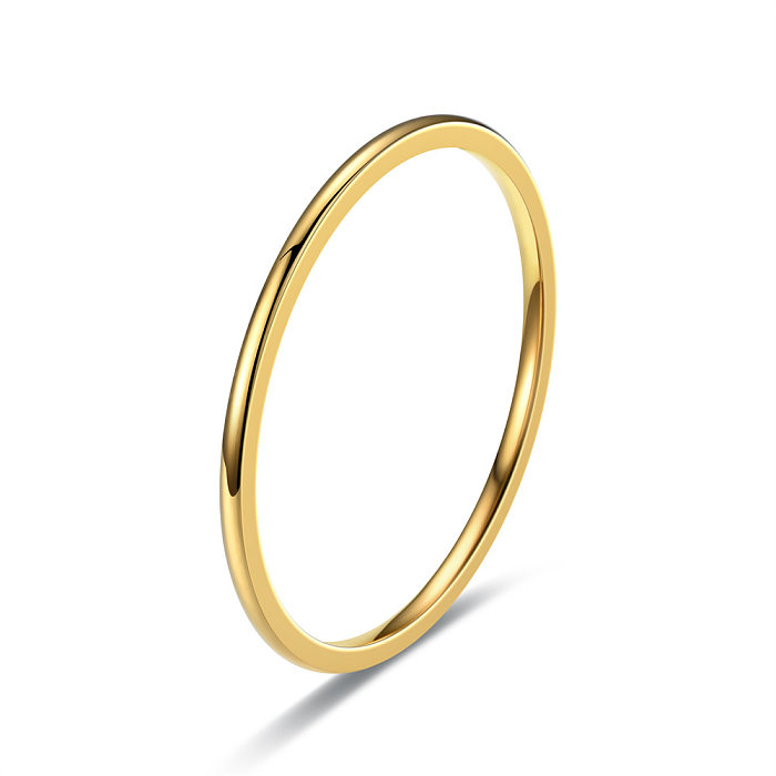 Anneau d'articulation de cercle uni brillant d'ornement européen et américain anneau brillant d'arc ultra-fin de 1 mm décoration simple de luxe simple et légère