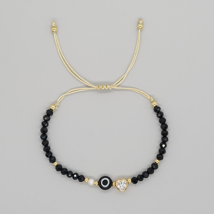 Simple Style Eye Glass Copper Inlay Rhinestones Bracelets