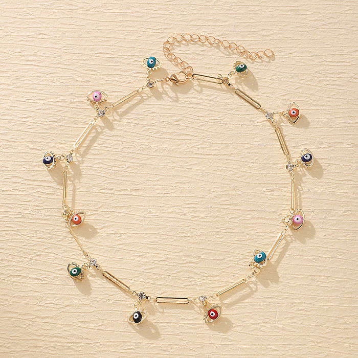 Moderner Teufelsauge-Schmetterlings-Gänseblümchen-Halsband mit Kupferkristall-Emaille-Beschichtung und vergoldetem Halsband