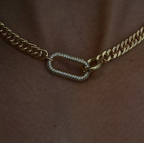 Geometrische Retro-Halskette mit Kupferbeschichtung, 1 Stück