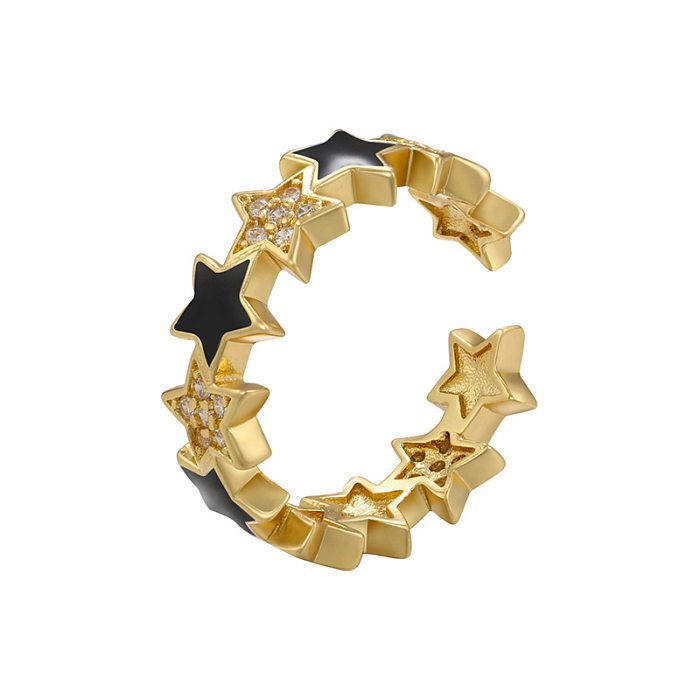 Fashion Star Brass Plating Zircon Rings 1 Piece