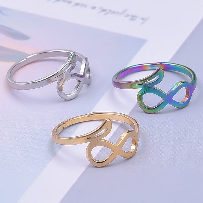 Anéis de polimento de aço inoxidável infinito estilo clássico