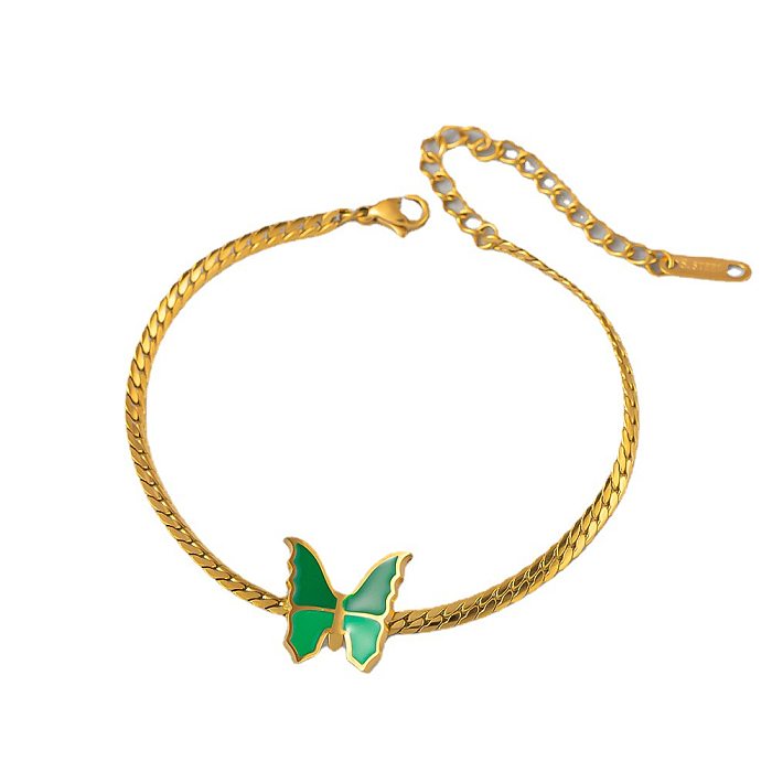 IG Style Butterfly Titanium Steel Plating Bracelets Necklace