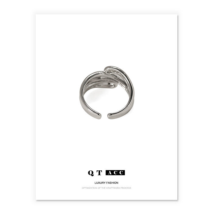 1 Stück offener Ring im einfachen Stil mit geometrischer Messingbeschichtung
