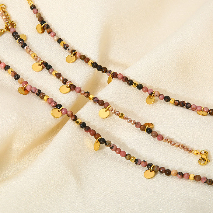 Lässige Halskette mit Armbändern aus Edelstahl mit geometrischer Beschichtung