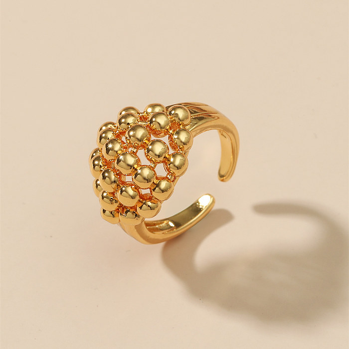 Offener Ring aus echtem Gold im Retro-Stil, hohl, verkupfert, Großhandel