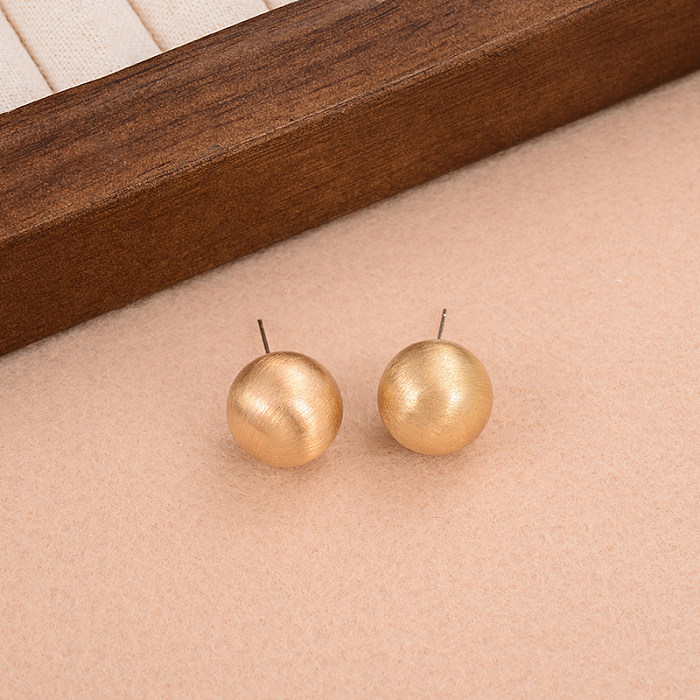 1 Pair Fashion Round Plating Copper Gold Plated Ear Studs