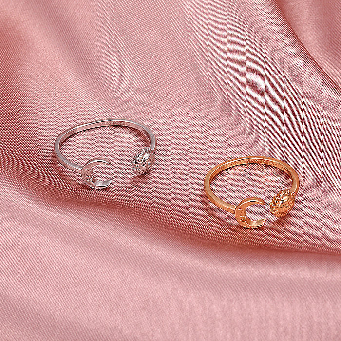 Wholesale Jewelry Sun Moon Copper Open Ring jewelry