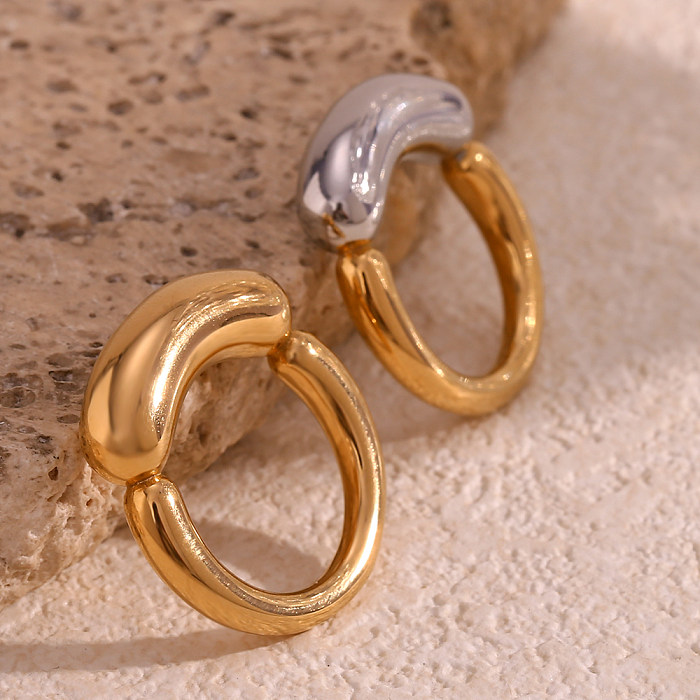 Basic Simple Style Classic Style Solid Color Stainless Steel Plating 18K Gold Plated Rings