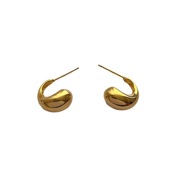 1 par de pinos de orelha de cobre revestidos em forma de C estilo simples