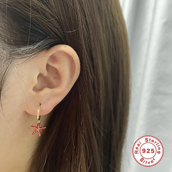 1 Pair Casual Star Fruit Copper Plating Earrings