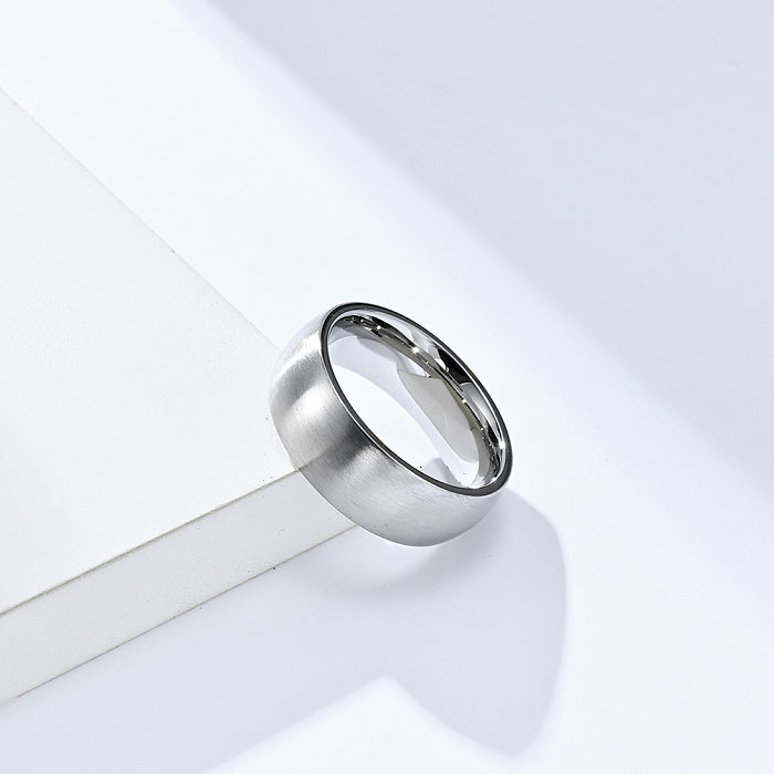 Simple Style Solid Color Titanium Steel Rings 1 Piece