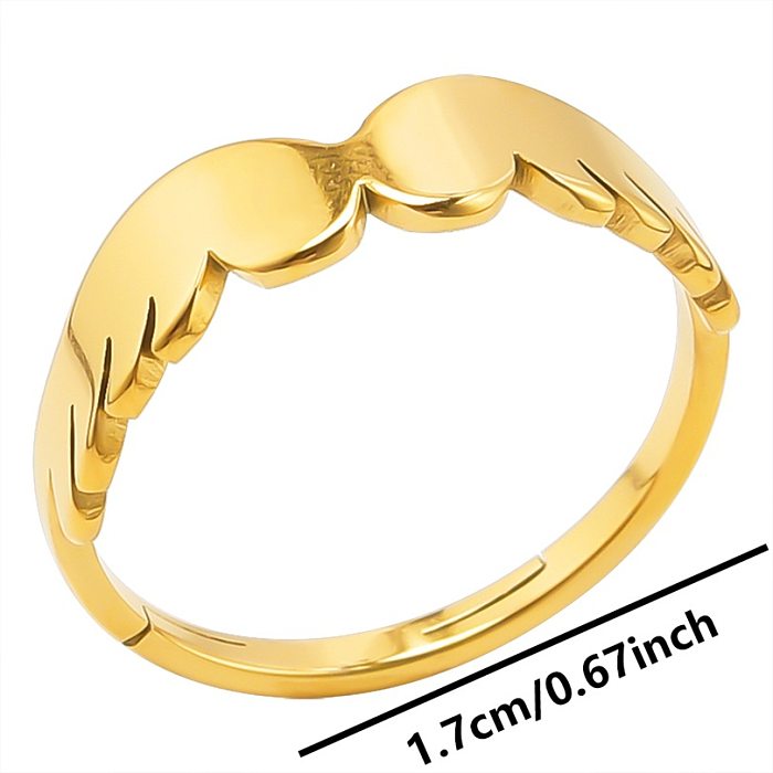 Anillos chapados en oro con revestimiento de acero inoxidable de color sólido de estilo simple