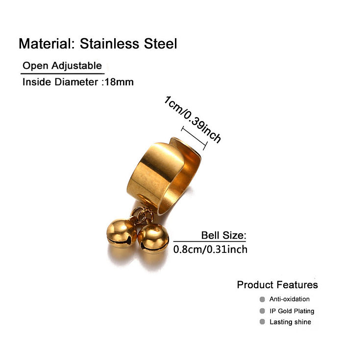 Casual Bell Stainless Steel Open Ring In Bulk