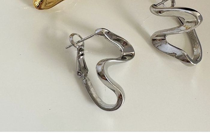 1 paire de boucles d'oreilles pendantes en cuivre plaqué or 18 carats avec placage géométrique Commute