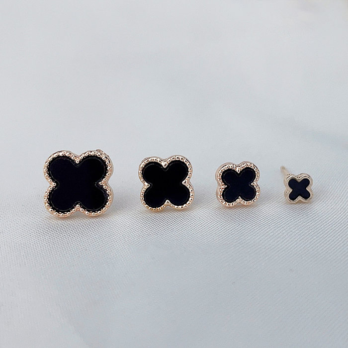 Korean Version Of Small Flower Stud Earrings Copper Inlaid Zirconium Earrings