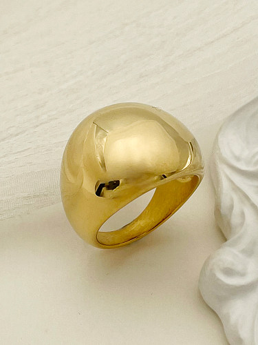 خواتم كاجوال بسيطة اللون من الفولاذ المقاوم للصدأ مطلية بالذهب بكميات كبيرة