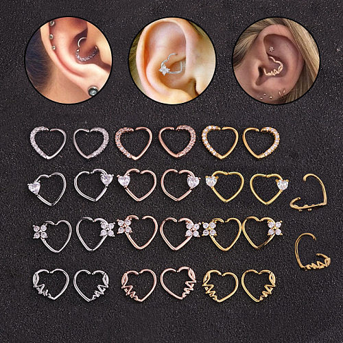 Boucles d'oreilles rondes en Zircon micro-incrusté, anneau de nez en forme de cœur de pêche, offre spéciale