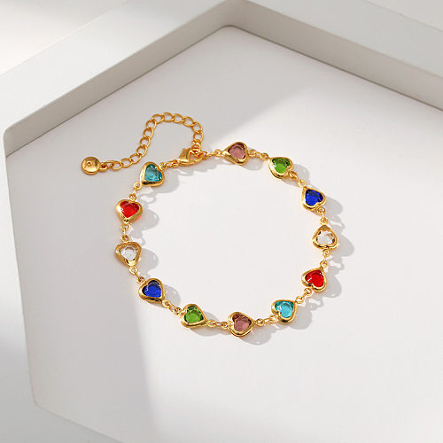 Bracelets en verre avec incrustation de cuivre en forme de cœur à la mode