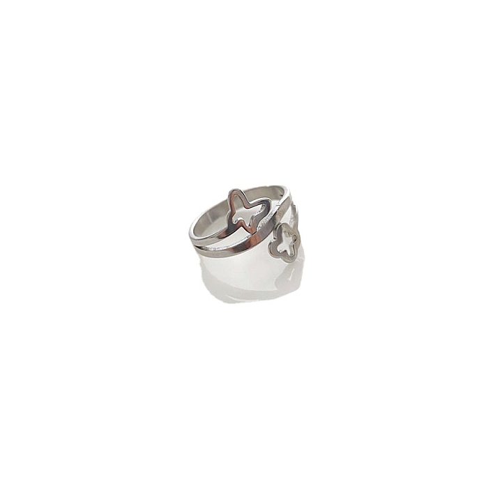 Anéis de chapeamento de aço de titânio borboleta estilo simples de 1 peça