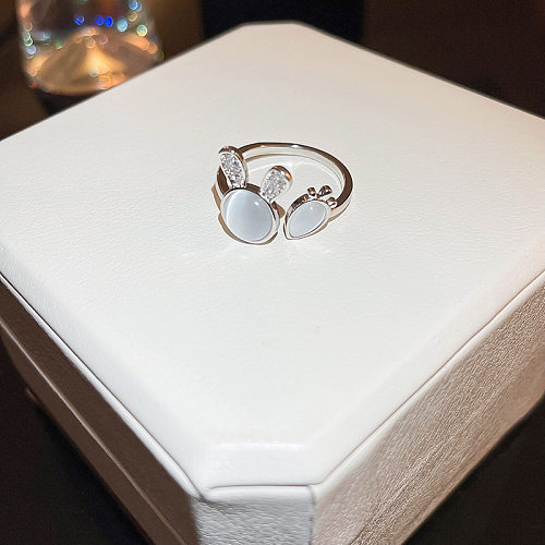 Streetwear Insect Copper Inlay Zircon Open Ring