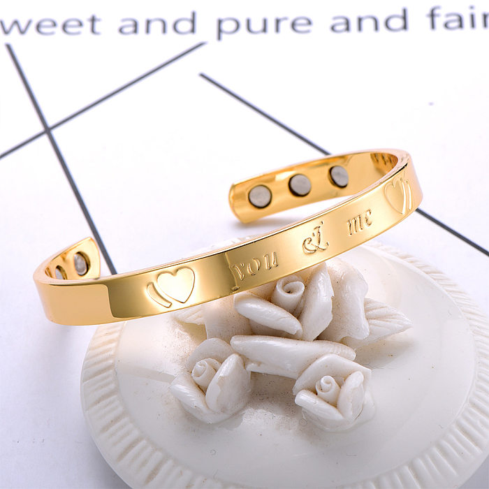 Bracelet plaqué or de placage de cuivre de couleur unie de style simple