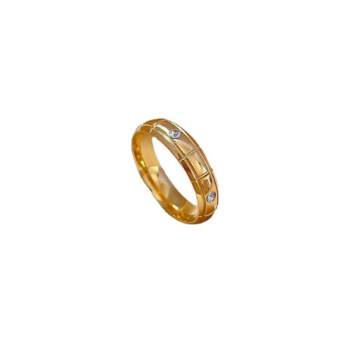 Anéis de lustro de aço Titanium do zircão do embutimento da cor sólida do estilo simples