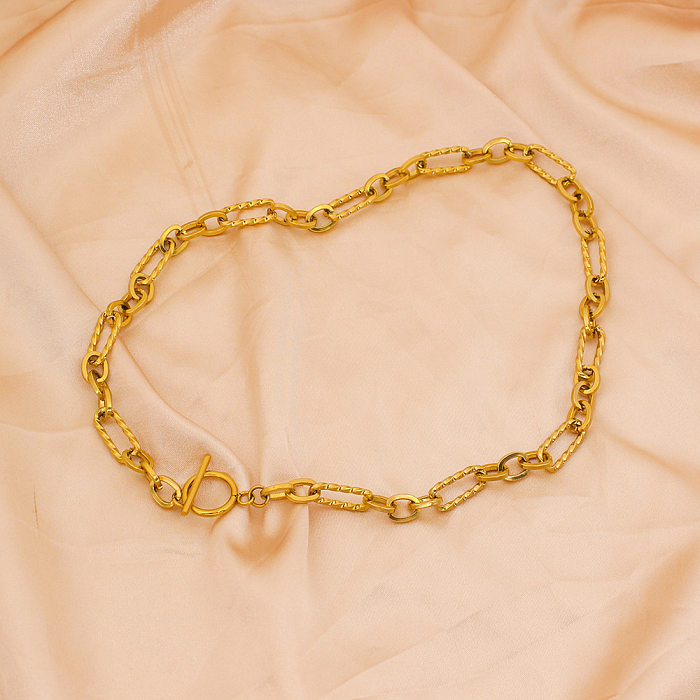 Collier de bracelets de placage en acier titane géométrique dame élégante