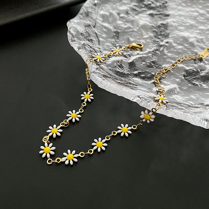 Süße Blumen-Kupfer-Armband-Halskette