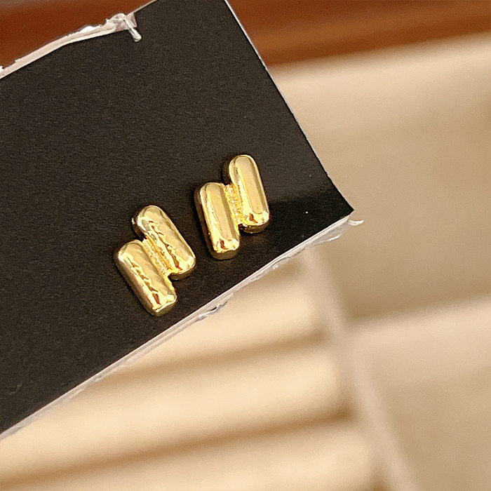Simple Style Butterfly Copper Inlay Ear Studs