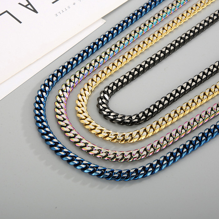 Fashion Solid Color Titanium Steel Plating Unisex Bracelets Necklace 1 Piece