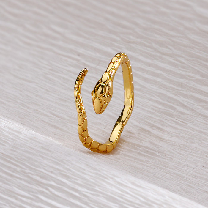 Simple Style Snake Copper Plating Gold Plated Rings