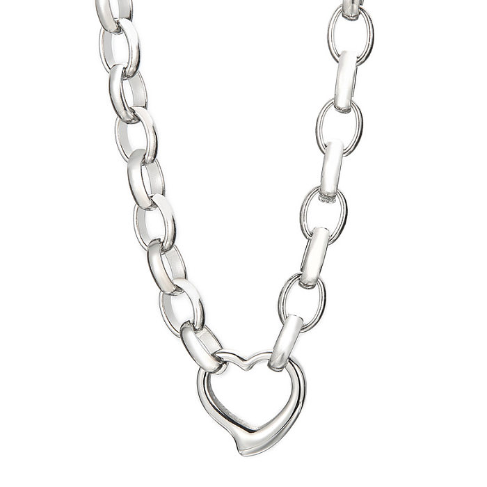 Forme a forma de corazón el chapado de acero de titanio ahueca hacia fuera el collar de los pendientes de las pulseras