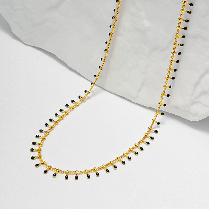 Simple Style Color Block Copper Necklace In Bulk