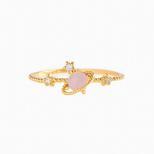 Fashion Geometric Brass Rings Star Gem Copper Rings
