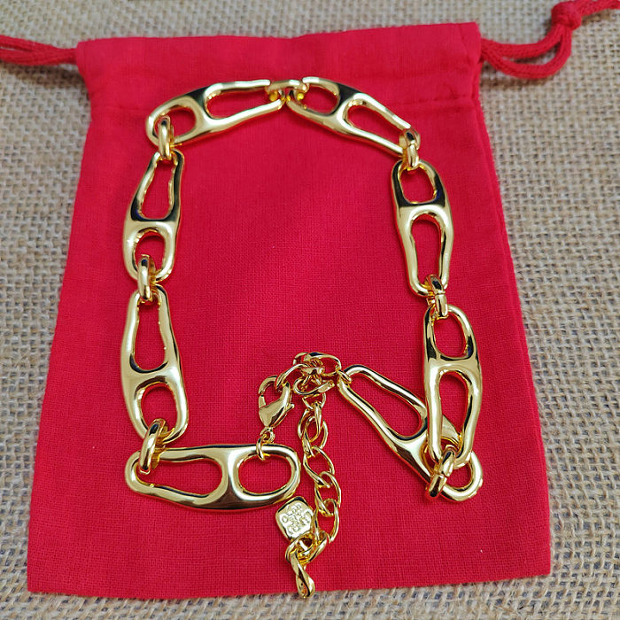 Estilo simples estilo clássico carta bloqueio cobre chapeamento prata pulseiras colar