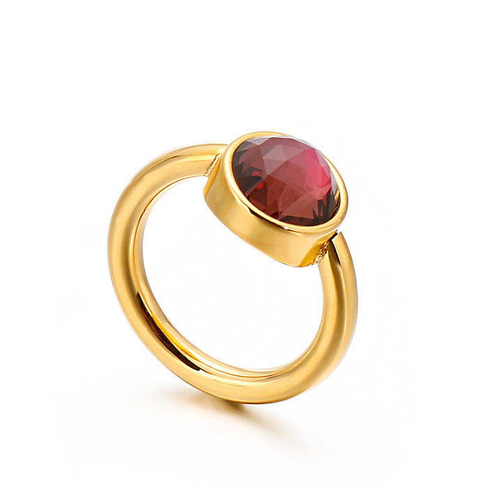 Cross-Border Supply Mode Beliebte Titan Stahl Ring Opal Ring Edelstahl Metall Multi-Color-Armband Für Frauen