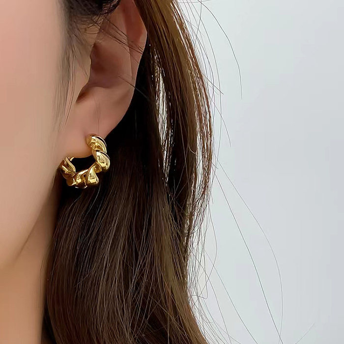 Fashion Solid Color Copper Earrings Plating Copper Earrings