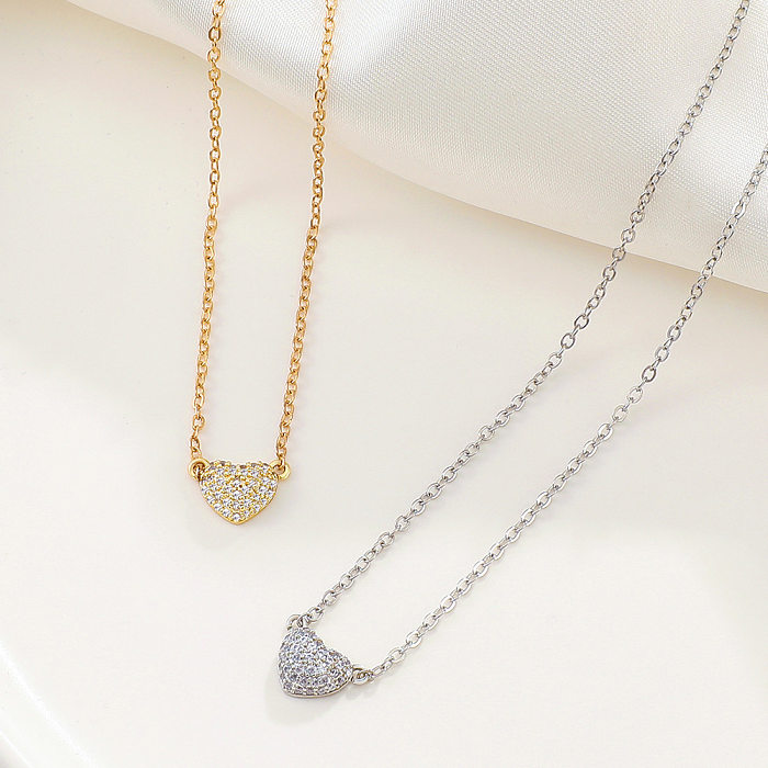 Mode-Herz-Form-Kupfer-Halskette Metall-Kupfer-Halsketten