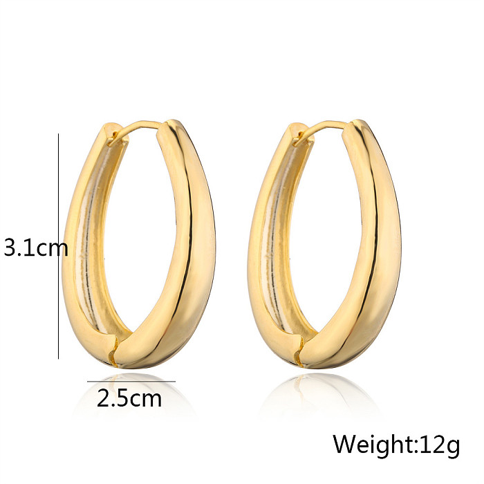 Art- und Weiseverkupferte runde geformte Ohrringe des Gold14K weiblich