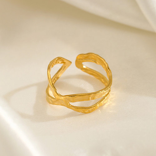 Offener Ring aus Edelstahl im schlichten geometrischen Stil in großen Mengen
